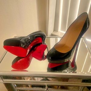 Christian Louboutin Black Patent Leather, Size 39